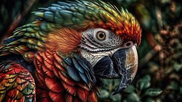 . . Realistic Parrot bird. Can be used for decoration. Graphic Art Illustration. photo