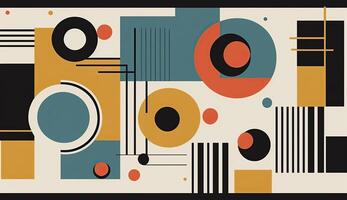 . . Abstract bauhaus art pattern wallaper. Can be used for poster or decoration. Graphic Illustration. photo