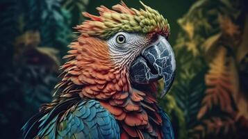 ai generado. generativo ai. realista loro pájaro. lata ser usado para decoración. gráfico Arte ilustración. foto