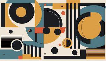 . . Abstract bauhaus art pattern wallaper. Can be used for poster or decoration. Graphic Illustration. photo