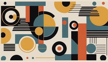 . . Abstract bauhaus art pattern wallaper. Can be used for poster or decoration. Graphic Illustration. photo