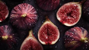 . . Tropical fruit pattern. Fresh figs. Can be used for decoration. Graphic Art Illustration. photo