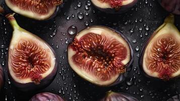 . . Tropical fruit pattern. Fresh figs. Can be used for decoration. Graphic Art Illustration. photo