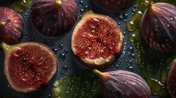 . . Tropical fruit pattern. Fresh figs. Can be used for decoration. Graphic Art Illustration. photo