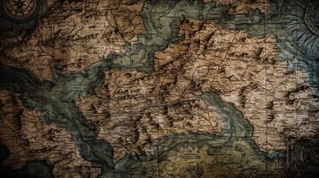 . . Old vintage retro map fantasy inspiration. Can be used for decor background. Graphic Art photo