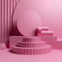 Create a mockup of your product on this abstract pink background, with a 3D model of the stage podium included, generat ai photo