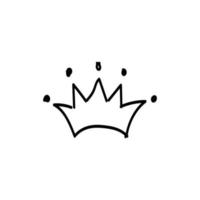 crown hand drawn icon for king and queen vector