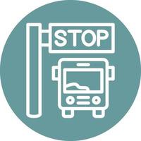 Bus Stop Vector Icon Design