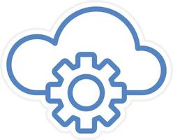 Cloud Settings Vector Icon Style