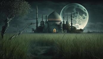 3d illustration of amazing architecture design of muslim mosque ramadan concept, illustration of amazing architecture design of muslim mosque ramadan concept, Generate Ai photo