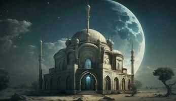 amazing architecture design of muslim mosque ramadan concept, illustration of amazing architecture design of muslim mosque ramadan concept, Generate Ai photo