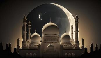 amazing architecture design of muslim mosque ramadan concept, illustration of amazing architecture design of muslim mosque ramadan concept, Generate Ai photo