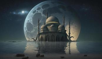 amazing architecture design of muslim mosque ramadan concept, illustration of amazing architecture design of muslim mosque ramadan concept, Generate Ai photo