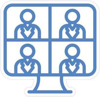 Online Meeting Vector Icon Style