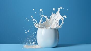 milk splash in a white glass photo