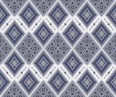 Ethnic folk geometric seamless pattern in indigo blue tone in vector illustration design for fabric, mat, carpet, scarf, wrapping paper, tile and more