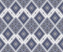 Ethnic folk geometric seamless pattern in indigo blue tone in vector illustration design for fabric, mat, carpet, scarf, wrapping paper, tile and more