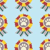 Pattern with award, for animals, cats, dogs pet care. vector