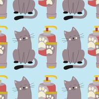 Pattern with a set of shampoos for animals, cats, dogs. vector