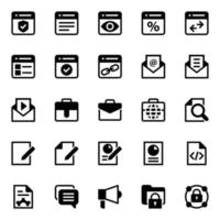 Glyph icons for Seo and marketing. vector