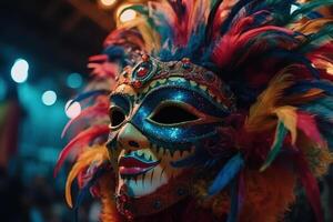 colorful carnival mask in festive day photo