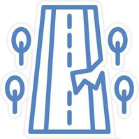 Road Crack Vector Icon Style