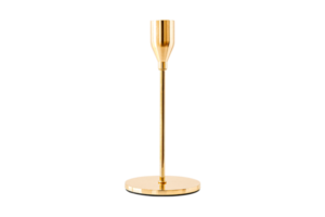 Gold candle holder isolated on a transparent background png