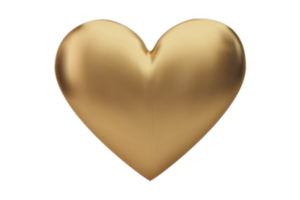gyllene hjärta dekoration isolerat på en transparent bakgrund png