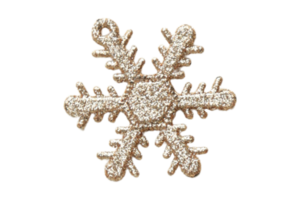 Gold christmas snowflake isolated on a transparent background png