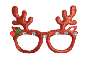 Red christmas glasses accesories isolated on a transparent background png