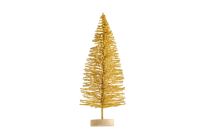 árbol de navidad dorado aislado en un fondo transparente png