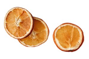 Dried orange fruit slices isolated on a transparent background png