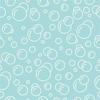 Foam bubbles on a blue background. Seamless pattern of air bubbles in water. Vector illustration