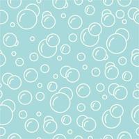 Foam bubbles on a blue background. Seamless pattern of air bubbles in water. Vector illustration