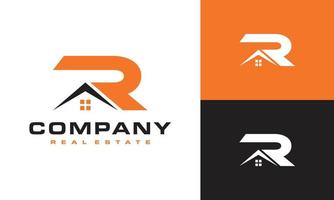 letter R house logo vector