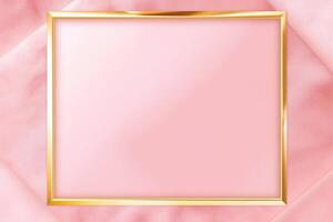 Golden frame on pink abstract background. photo