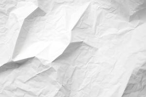 Design space white crumpled paper textured background. photo