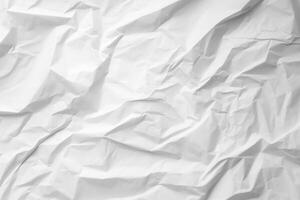 Design space white crumpled paper textured background. photo