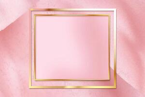 Golden frame on pink abstract background. photo