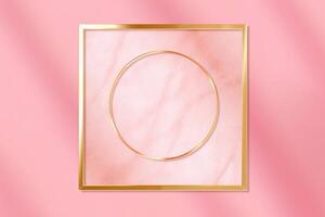 Golden frame on pink abstract background. photo