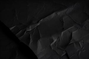 Design space black and dark crumpled paper textured background. photo