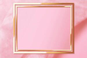 Golden frame on pink abstract background. photo