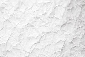 Design space white crumpled paper textured background. photo