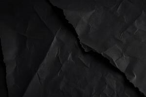 Design space black and dark crumpled paper textured background. photo