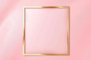 Golden frame on pink abstract background. photo