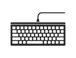 negro cableado teclado aislado icono vector ilustración