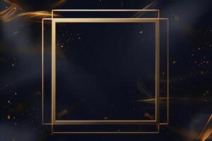 Golden frame on black abstract background. photo