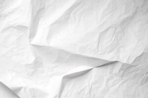 Design space white crumpled paper textured background. photo