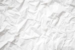 Design space white crumpled paper textured background. photo