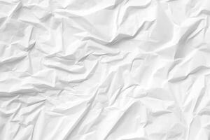 Design space white crumpled paper textured background. photo
